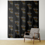 40th Birthday Cheers and Beers Backdrop<br><div class="desc">This is a cool and modern, personalized, 40th birthday party design. It is a simple, minimal design, in classic black and gold typography. Perfect for a cool and fun, 40th birthday party or celebration and ideal as a party backdrop. To personalize, simply add your name and celebration date by using...</div>