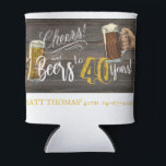 40th Birthday, Cheers and Beers,Party Favor Can Cooler<br><div class="desc">Cheers and Beers 40th Birthday,  40th Birthday,  Adult Birthday,  Beer Party,  Beer plates,  40th party decorations,  Milestone Birthday</div>