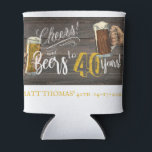 40th Birthday, Cheers and Beers,Party Favor Can Cooler<br><div class="desc">Cheers and Beers 40th Birthday,  40th Birthday,  Adult Birthday,  Beer Party,  Beer plates,  40th party decorations,  Milestone Birthday</div>