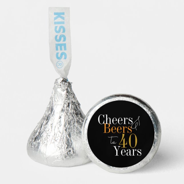 40th Birthday Cheers and Beers Party Hershey®'s Kisses® (Front)