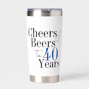 40th Birthday Cheers and Beers Simple Party Insulated Tumbler