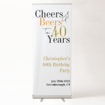 40th Birthday Cheers Beers Minimal Party
