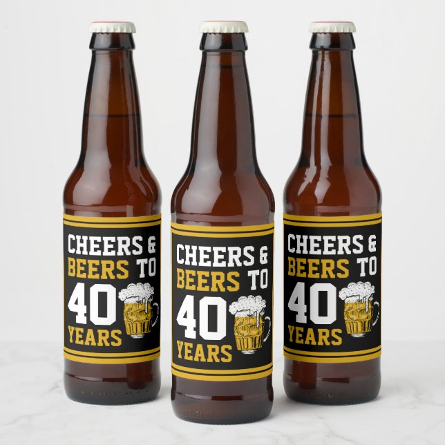 40th Birthday Cheers & Beers to 40 Years Beer Bottle Label (Bottles)