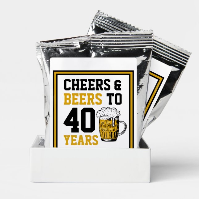 40th Birthday Cheers & Beers to 40 Years Coffee Drink Mix (Pair)