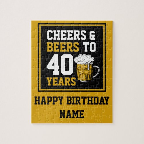 40th Birthday Cheers  Beers to 40 Years Jigsaw Puzzle