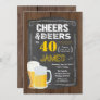 40th birthday, Cheers to 40 years beer party Invitation