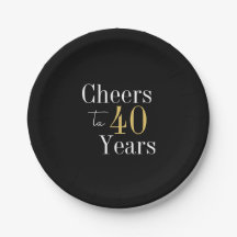 40th Birthday Cheers to 40 Years Black Gold Party