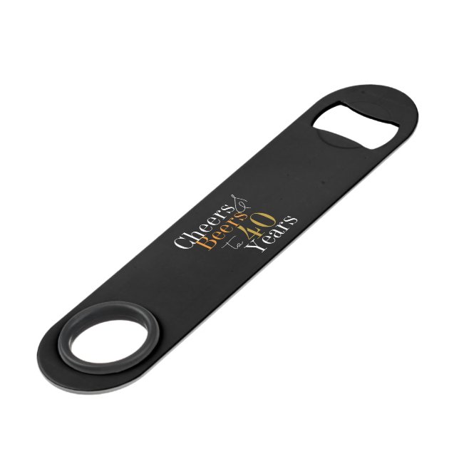 40th Birthday Cheers to 40 Years Party Bar Key (Front Angled)