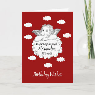 40th Birthday Christian Angel Believe Faith Bible Card