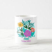 40th birthday colorful modern floral elegant 