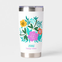40th birthday colorful modern floral elegant