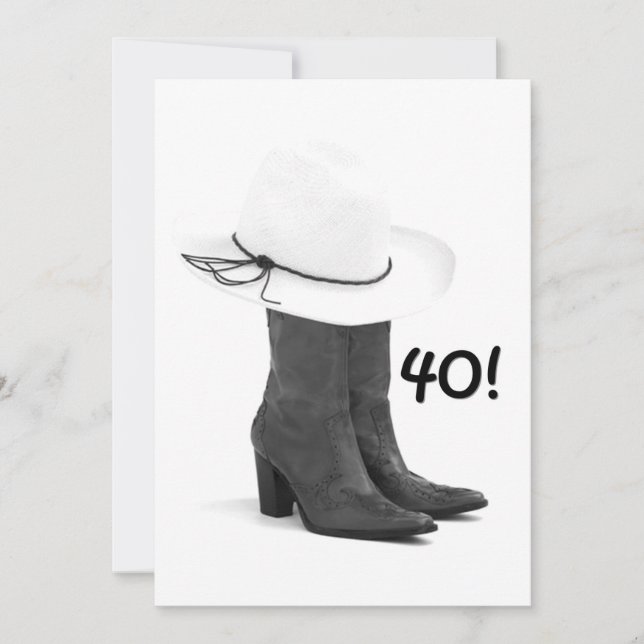 40th BIRTHDAY COUNTRY WESTERN INVITATION (Front)