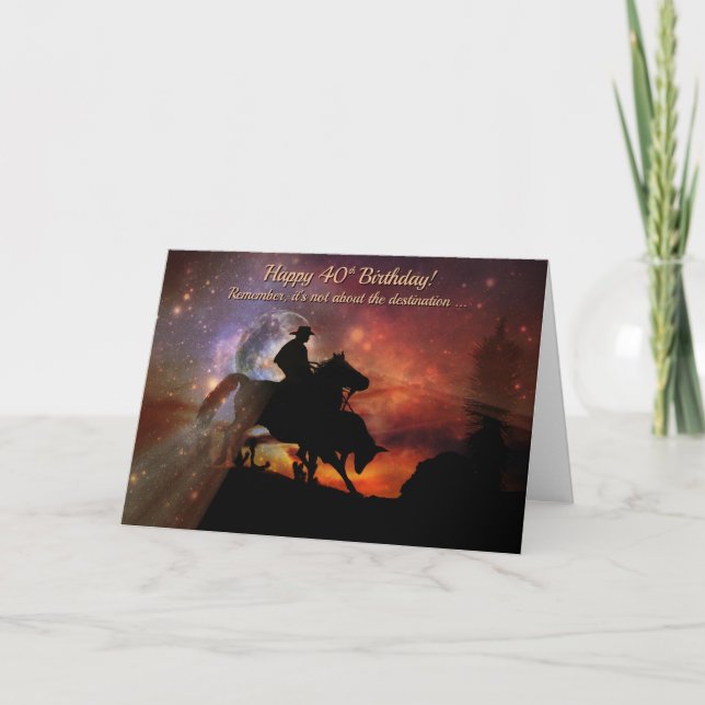 40th Birthday Cowboy Country Western Card (Front)