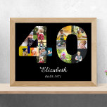40th Birthday Create Your Own Multi Photo Poster<br><div class="desc">A unique 40th keepsake gift for anyone celebrating the big 40. A truly wonderful way to say happy 40th Birthday to somebody special with a unique classical design multi photo wall poster. Use your photographs of family or friends to design this item of home wall decor. Your Instagram style photography...</div>
