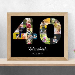 40th Birthday Create Your Own Multi Photo Poster