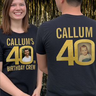 40th birthday crew custom name photo fun T-Shirt
