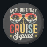 40TH Birthday Cruise Squad Family Matching Circle Magnet<br><div class="desc">40TH Birthday Cruise Squad Crew Vacation Group Family Matching Design Gift Circle Magnet Classic Collection.</div>