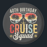 40TH Birthday Cruise Squad Family Matching Circle Magnet<br><div class="desc">40TH Birthday Cruise Squad Crew Vacation Group Family Matching Design Gift Circle Magnet Classic Collection.</div>