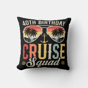 40TH Birthday Cruise Squad Family Matching Throw Pillow