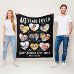 40th Birthday Custom Heart Photo Fleece Blanket<br><div class="desc">Do yo know someone who is 40 years loved! This fabulous custom photo blanket is the perfect gift idea for a 40th birthday. Fill out the 9 hearts with photos of either the birthday person - or picture of everyone who loves them. A simple and modern design they are sure...</div>