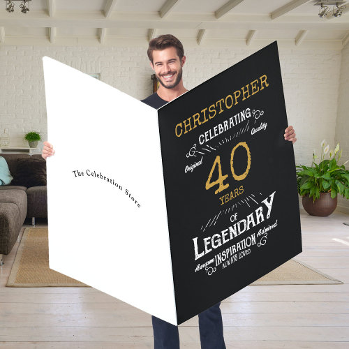 40th Birthday Custom Jumbo Legendary Funny Card