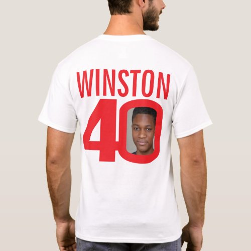 40th birthday custom name and photo template red T_Shirt