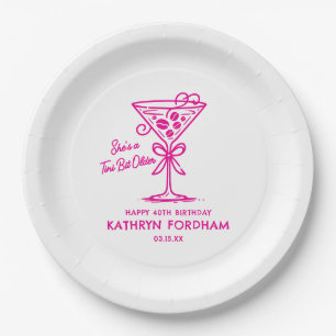 40th Birthday Custom Paper Plate Espresso Martini