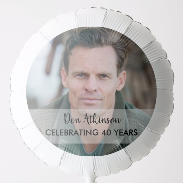 40th Birthday Custom Photo Balloon (Front)