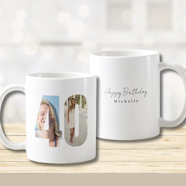 40th Birthday Custom Photo  Coffee Mug (Creator Uploaded)