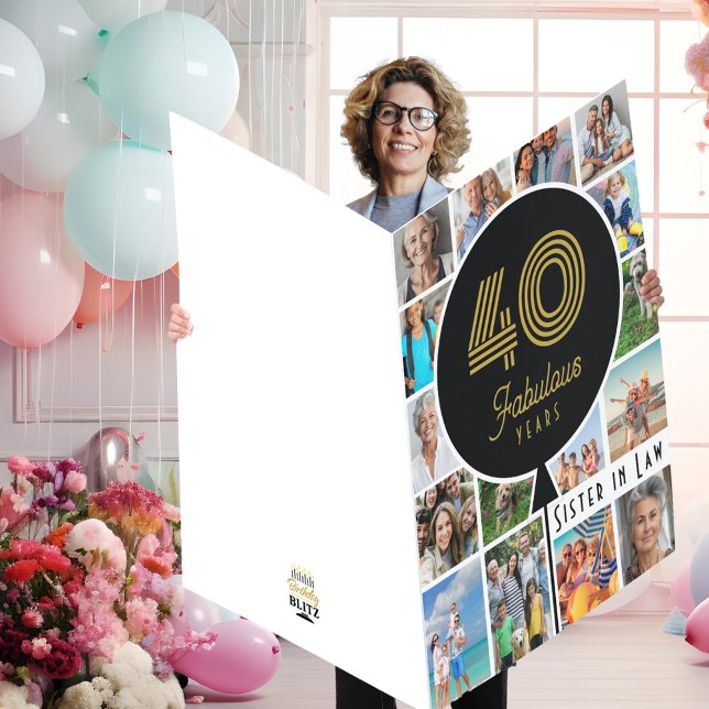 40th Birthday Custom Photo Giant  Card (Creator Uploaded)