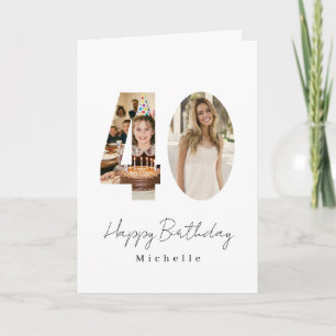 40th Birthday custom photo Greeting Card
