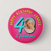 40th Birthday Custom Photo Retro Personalized