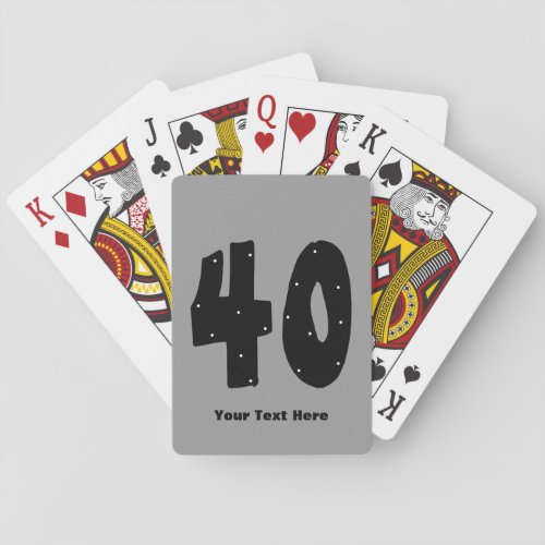 40th Birthday customizable Playing Cards