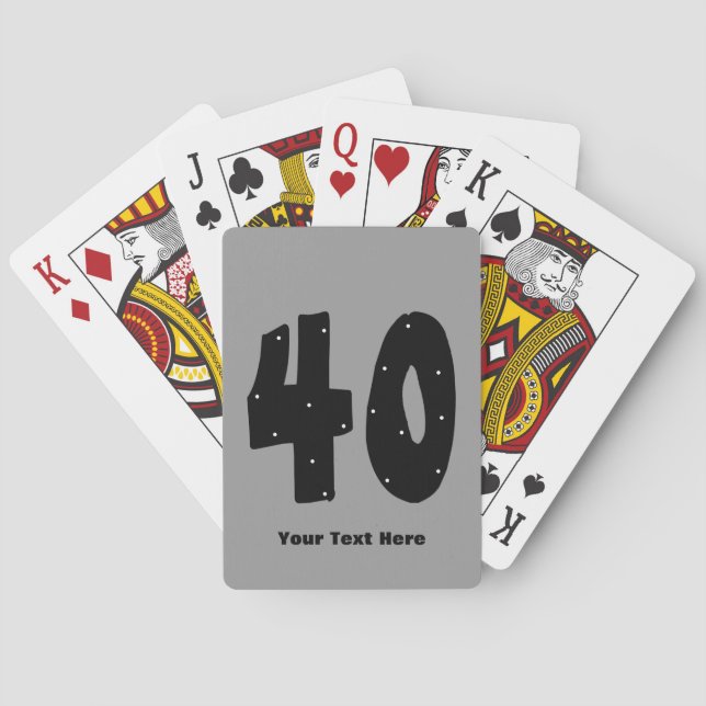 40th Birthday (customizable) Poker Cards (Back)