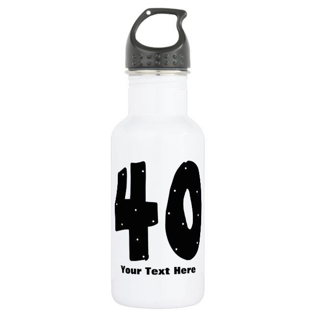 40th Birthday (customizable) Stainless Steel Water Bottle (Front)