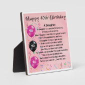 40th Birthday Daughter Poem Plaque | Zazzle