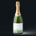 40th Birthday December Birth Flower Holly Sparkling Wine Label<br><div class="desc">Perfect table decor for a December birthday party. Green holly is the birth flower for that month. It forms a pretty watercolor bottom border on this rustic personalized wine label. The birthday guest of honor's name, age and birthdate are placed above it using elegant calligraphy and typography. All text is...</div>