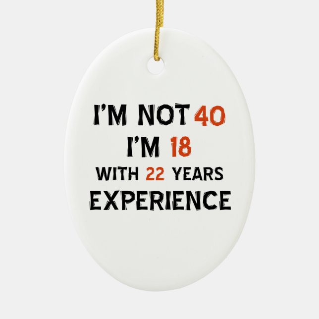 40th birthday designs ceramic ornament (Front)