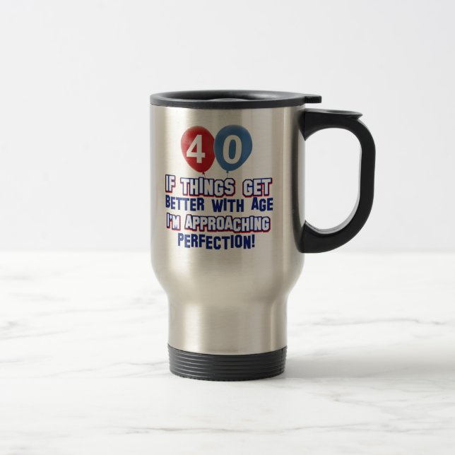 40th birthday designs travel mug (Right)