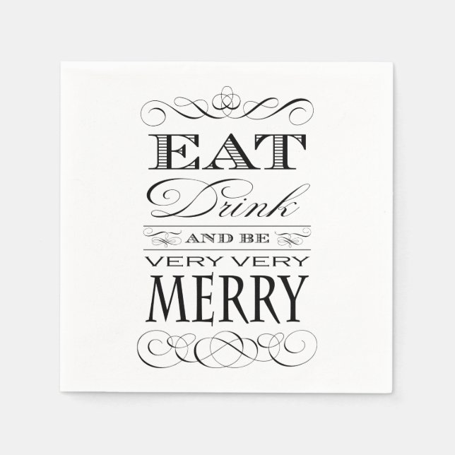 40th Birthday Dinner Party Eat Drink and be Merry Napkins (Front)