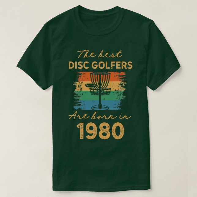 40th Birthday Disk Golf Shirt Turning 40 Gift 1980 (Design Front)
