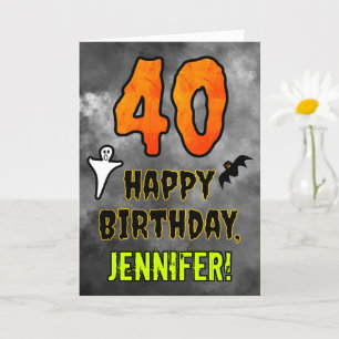 40th Birthday: Eerie Halloween Theme + Custom Name Card