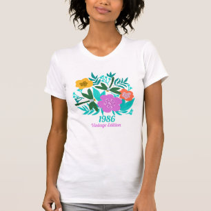 40th birthday elegant floral design - custom year T-Shirt
