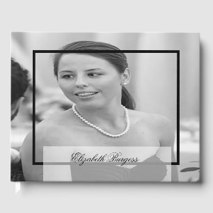 40th Birthday Elegant Personal Monogram Photo Guest Book