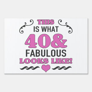 40th Birthday Fabulous Sign