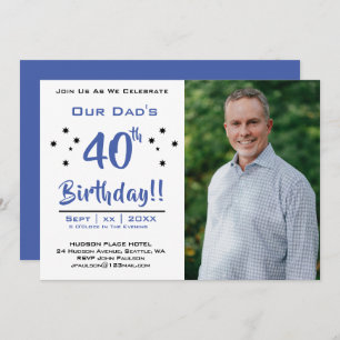40th Birthday, Father, Dad, Photo Party Invitation