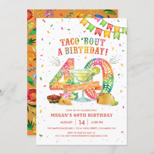 40th Birthday Fiesta Invitation