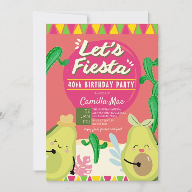 40th Birthday Fiesta Invitation (Front)