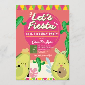 40th Birthday Fiesta Invitation by party_depot at Zazzle