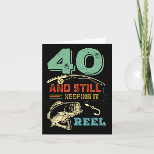 40th Birthday Fishing Turning 40 Fisherman Mens Pu